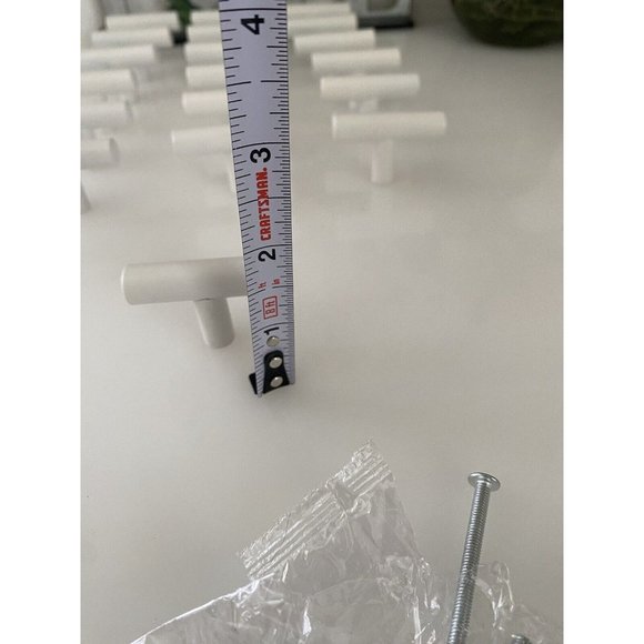 Simple Kitchen Cabinet Pulls White Cupboard Round T Bar Handle Drawer 2" New - Picture 10 of 16